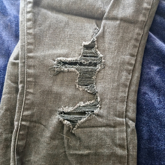 Black Distressed Skinny Denim - Picture 3 of 5